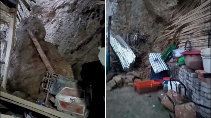 Huancabamba: familia salva de morir tras caída de roca sobre su vivienda