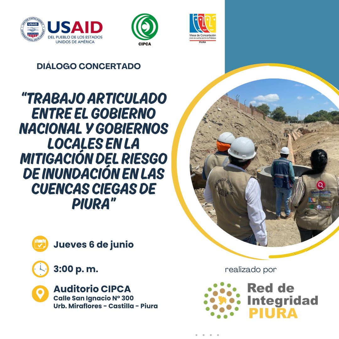 📌 Acompáñanos, este jueves 6 de junio en el diálogo por la Concertación organizado por La Mesa de Concertación para la Lucha contra la Pobreza - Piura y la Red de Integridad de Piura.