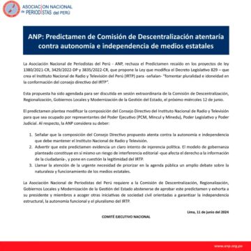 Comunicado de la Asociación Nacional de Periodistas
