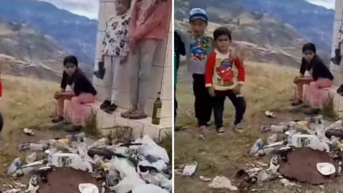 Escolares piden acciones ante contaminación de cerro Witiligun, en Huancabamba