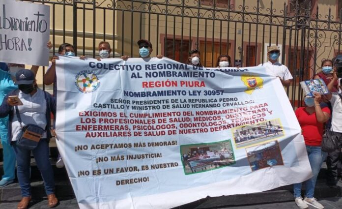 Piura: personal de Salud alista marcha para exigir nombramiento al 100 %