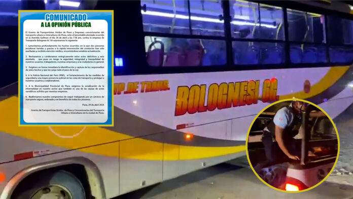 Atentado a empresa de transportes de Piura