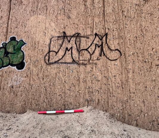 Sujetos vandalizan muros de Chan Chan