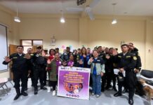 Las y los participantes de la jornada de fortalecimiento de capacidades en la comisaría distrital de Catacaos, promovida por la Instancia de Concertación Distrital de Catacaos (IDC) y el proyecto “Mujeres Tejiendo Redes por una Vida Libre de Violencias y Discriminación”.