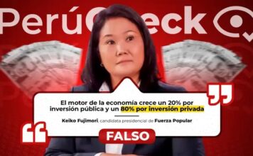 Una mentira más: Keiko Fujimori sostiene que la inversión privada es el 80% del motor de la economía PerúCheck